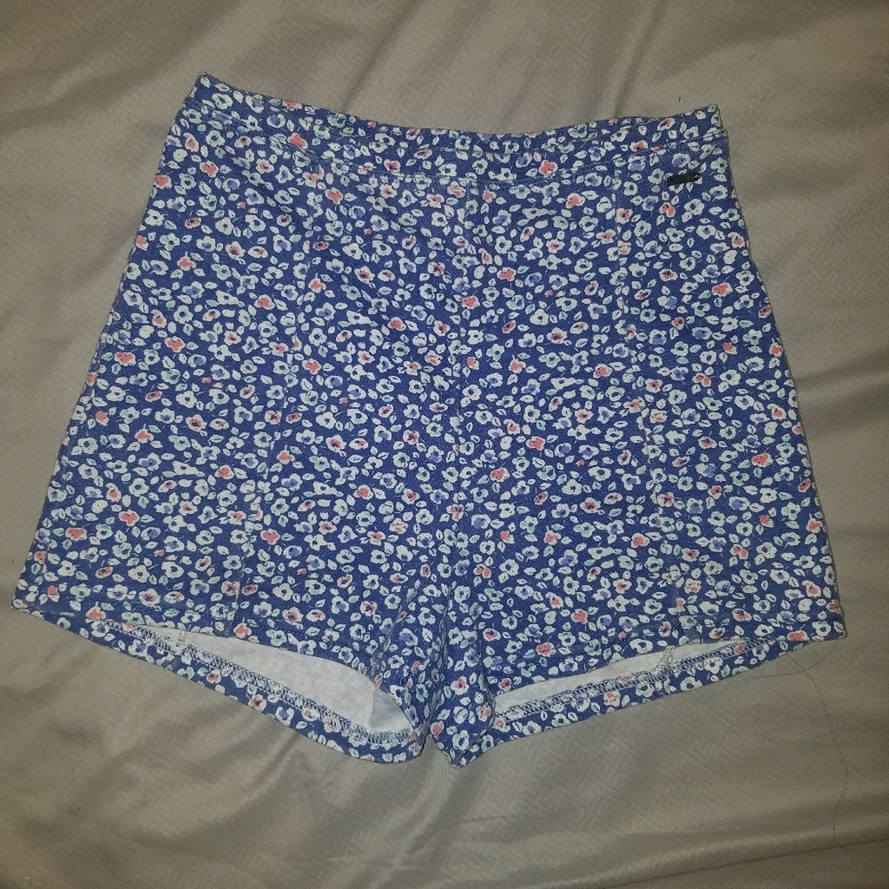 Blue floral comfy shorts
